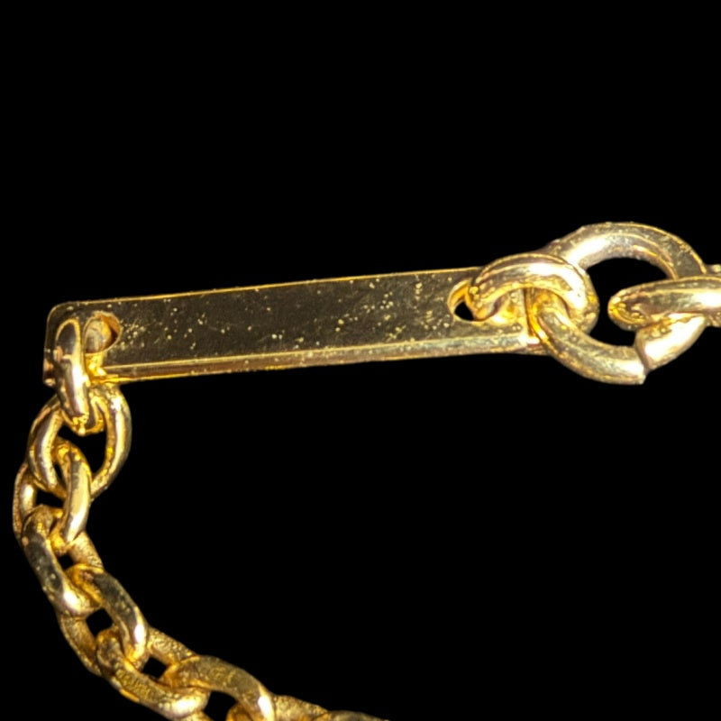 CELINE Triomphe Necklace Accessory Gold Metal Double Chain Box