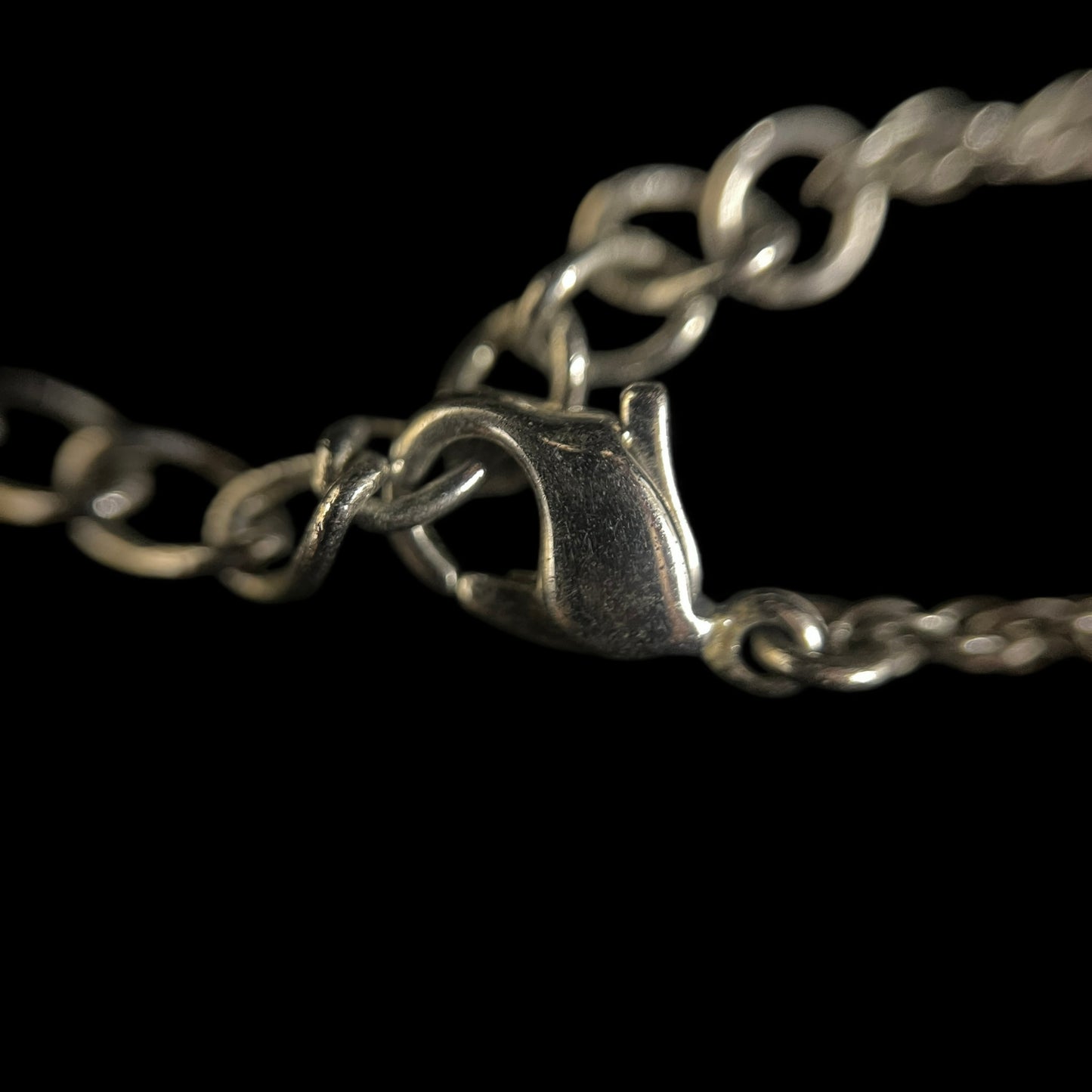 CHRISTIAN DIOR Vertical Dior Logo Pendant Necklace Silver Tone Metal Twist Fine Chain Adjustable Extension with Mini CD Charm Minimalist Cool Elegant Classic Accessory