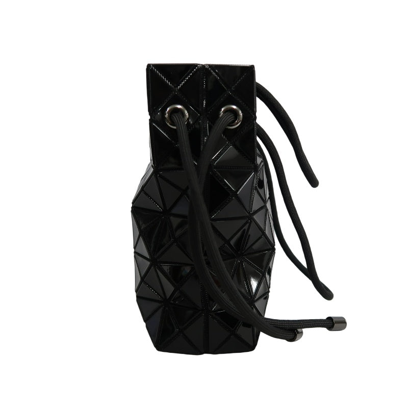 LSSEY MIYAKE BAOBAO 6-grid Geometric PVC Bucket Shoulder Bag Black