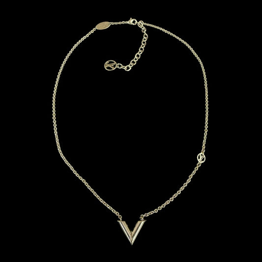 LOUIS VUITTON Necklace Essential V Accessory M63197 LE0281 Silver Metal V Motif Simple