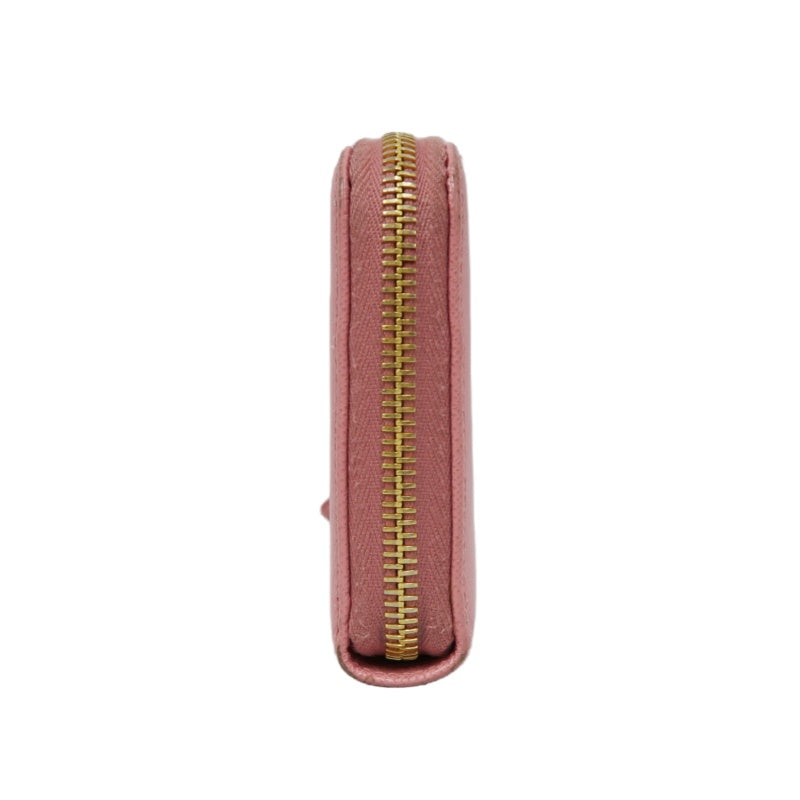 PRADA Pink Zippy Long Wallet, Saffiano Leather, Gold Hardware, with Box and Guarantee Card