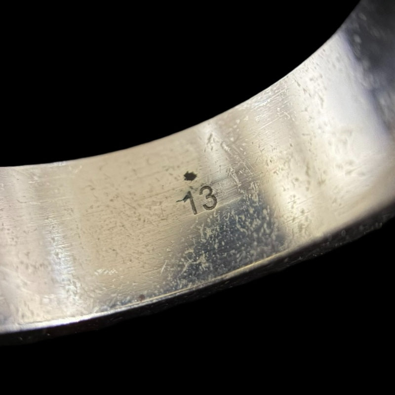 GUCCI GG & Bee Ring #13 925 Silver Total Weight Approx 7.8g Vintage Finish Wide Band Bee Motif GG Logo 　Box
