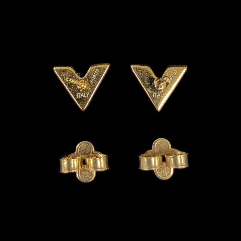 LOUIS VUITTON Earrings Essential V Accessory M68153 Gold Metal V Motif  Box ・ Dust Bag
