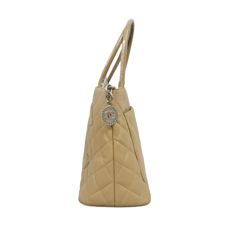 CHANEL Reissue Tote Bag, Beige Caviar Leather, Gold Hardware, with Authenticity Card