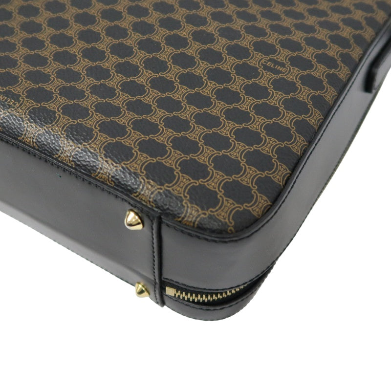 CELINE Macadam Briefcase, Brown/Black, PVC-Coated Canvas, with Shoulder Strap & Dust Bag