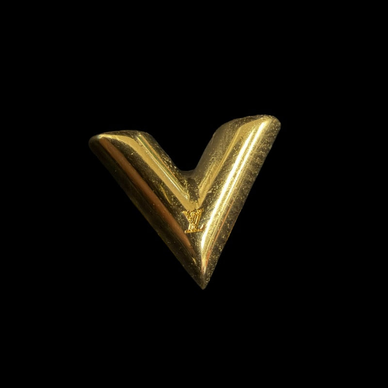 LOUIS VUITTON Earrings Essential V Accessory M68153 Gold Metal V Motif  Box ・ Dust Bag