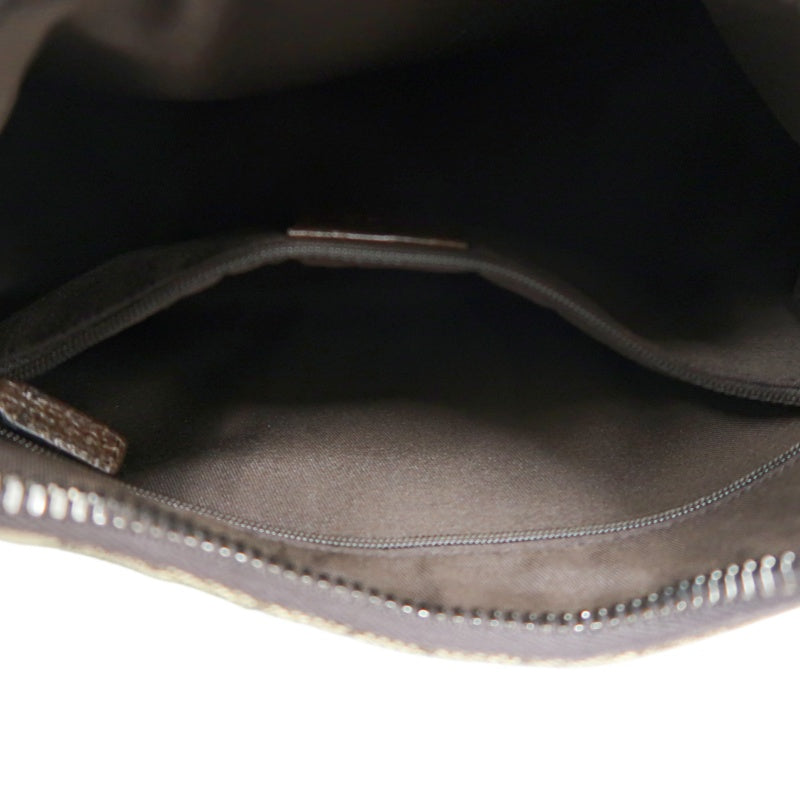 GUCCI GG Canvas Shoulder Bag, Brown with Silver Hardware, GG Monogram Canvas