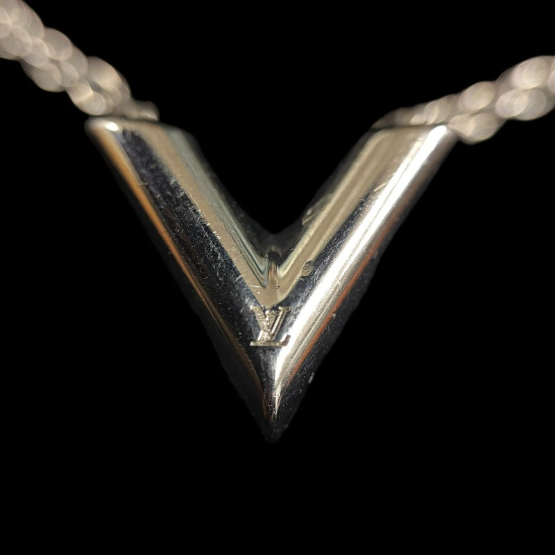 LOUIS VUITTON Necklace Essential V Accessory M63197 LE0281 Silver Metal V Motif Simple