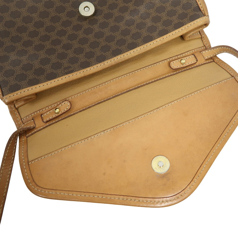 CELINE Macadam Shoulder Bag, Brown, CELINE Monogram PVC Messenger Crossbody Bag