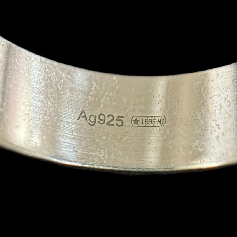 GUCCI GG & Bee Ring #13 925 Silver Total Weight Approx 7.8g Vintage Finish Wide Band Bee Motif GG Logo 　Box