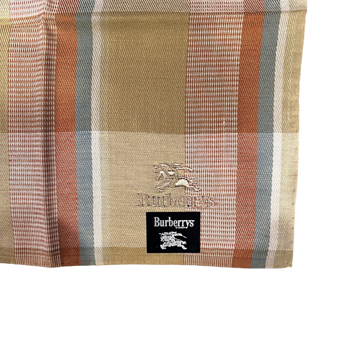BURBERRY Check Cotton Handkerchief Light Khaki Multicolor