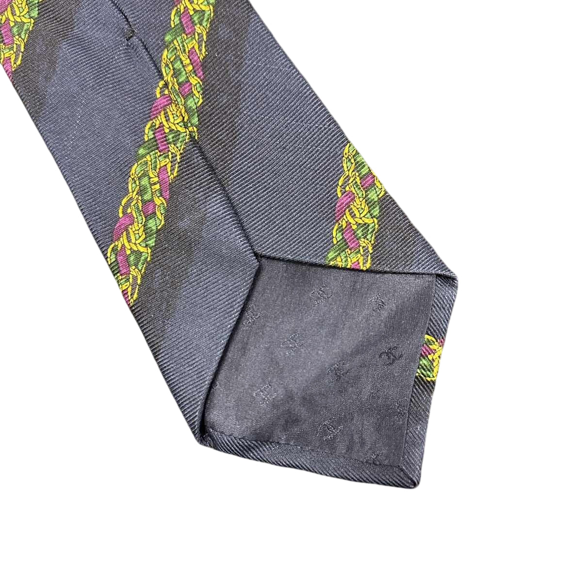 CHANEL tie, navy, with tag
