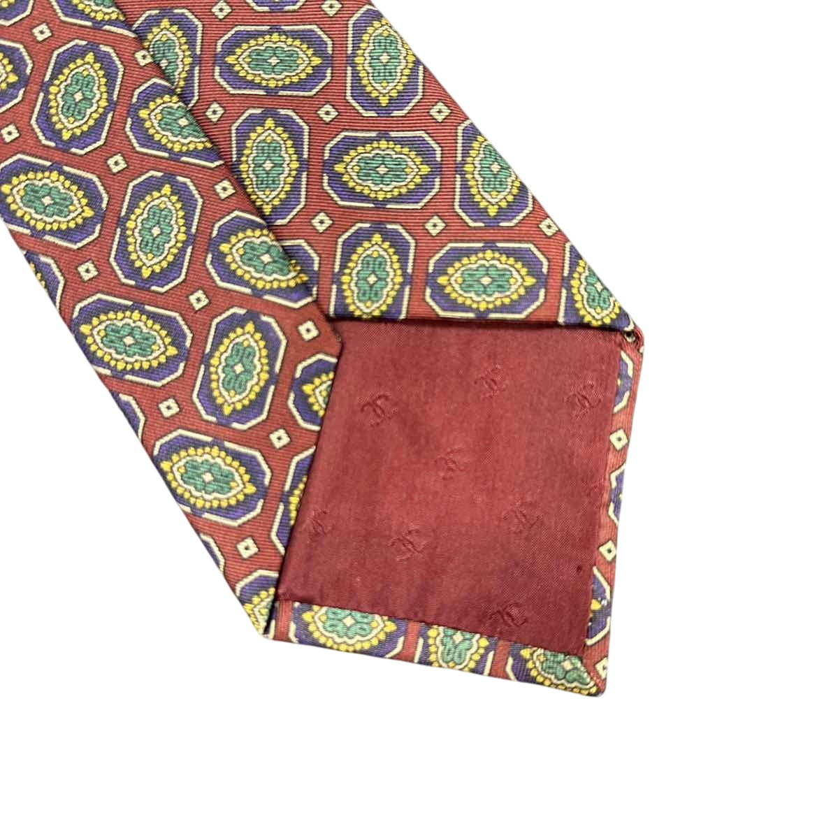 CHANEL red vintage pattern tie