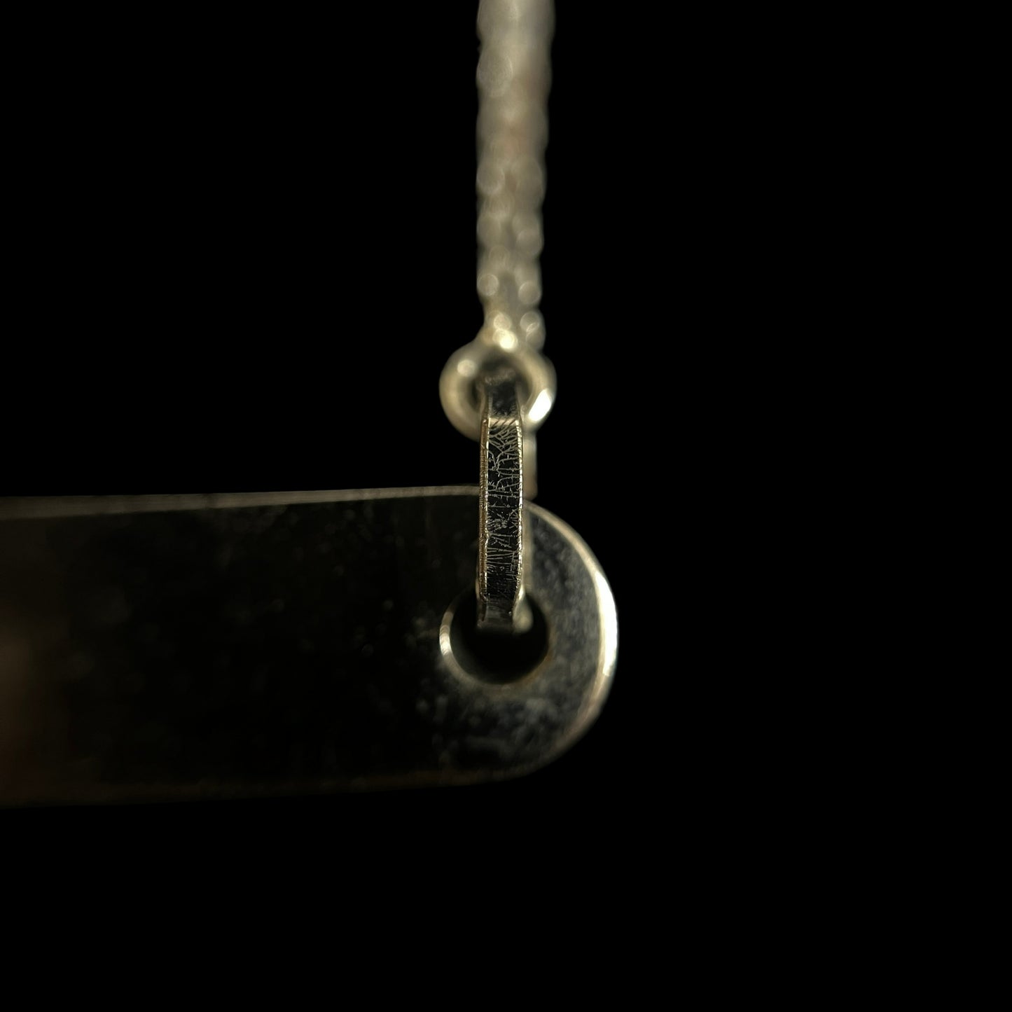 CHRISTIAN DIOR Plain Oblong Plate Fine Box Chain Necklace Silver Tone Metal Delicate Thin Chain Adjustable Extension with CD Logo Charm Minimalist Elegant Casual Daily Accessory