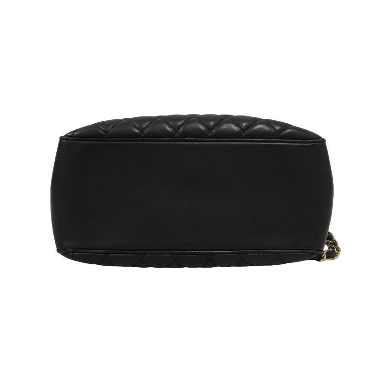 CHANEL Quilted Vanity Handbag, Black Lambskin, Gold-tone Hardware