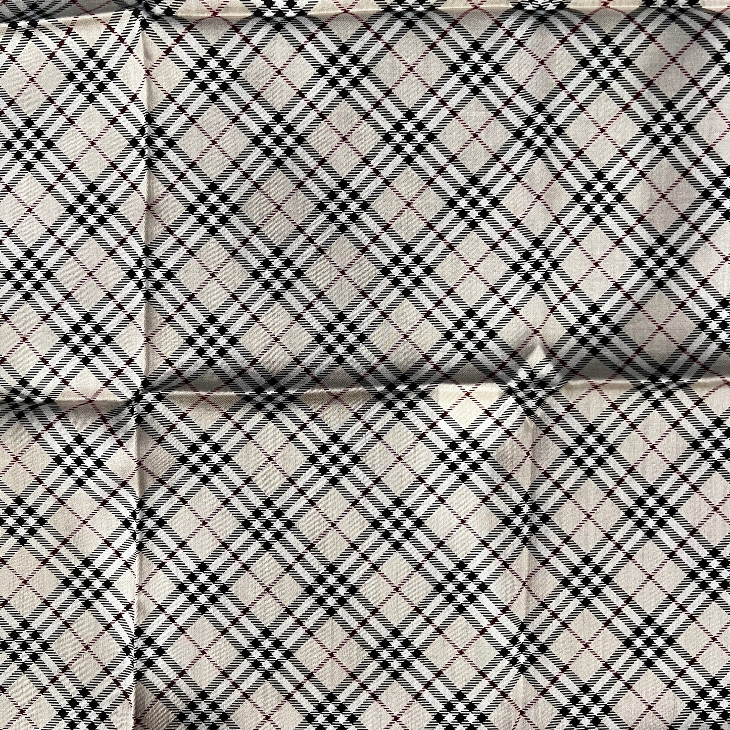 BURBERRY Check Cotton Handkerchief Black Red