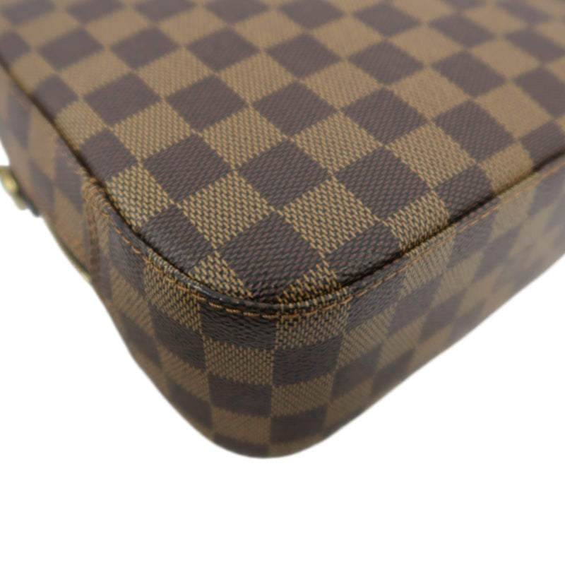 LOUIS VUITTON N48021 Damier Ebene Brown Spontini Handbag with Shoulder Strap