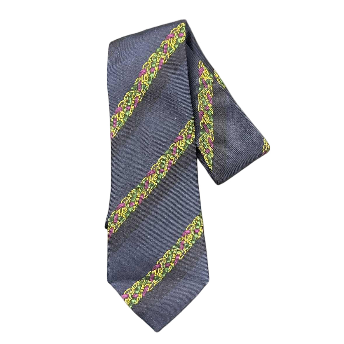 CHANEL tie, navy, with tag