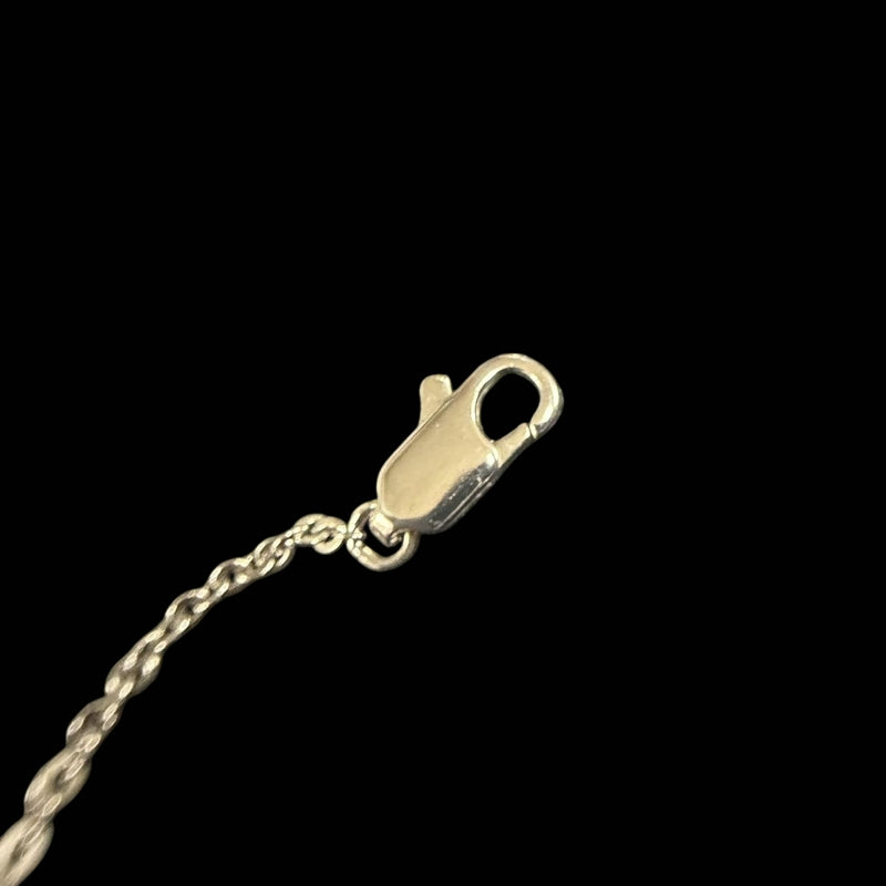 DIOR Dior Logo Pendant Necklace Rhinestone Silver Alloy Hardware