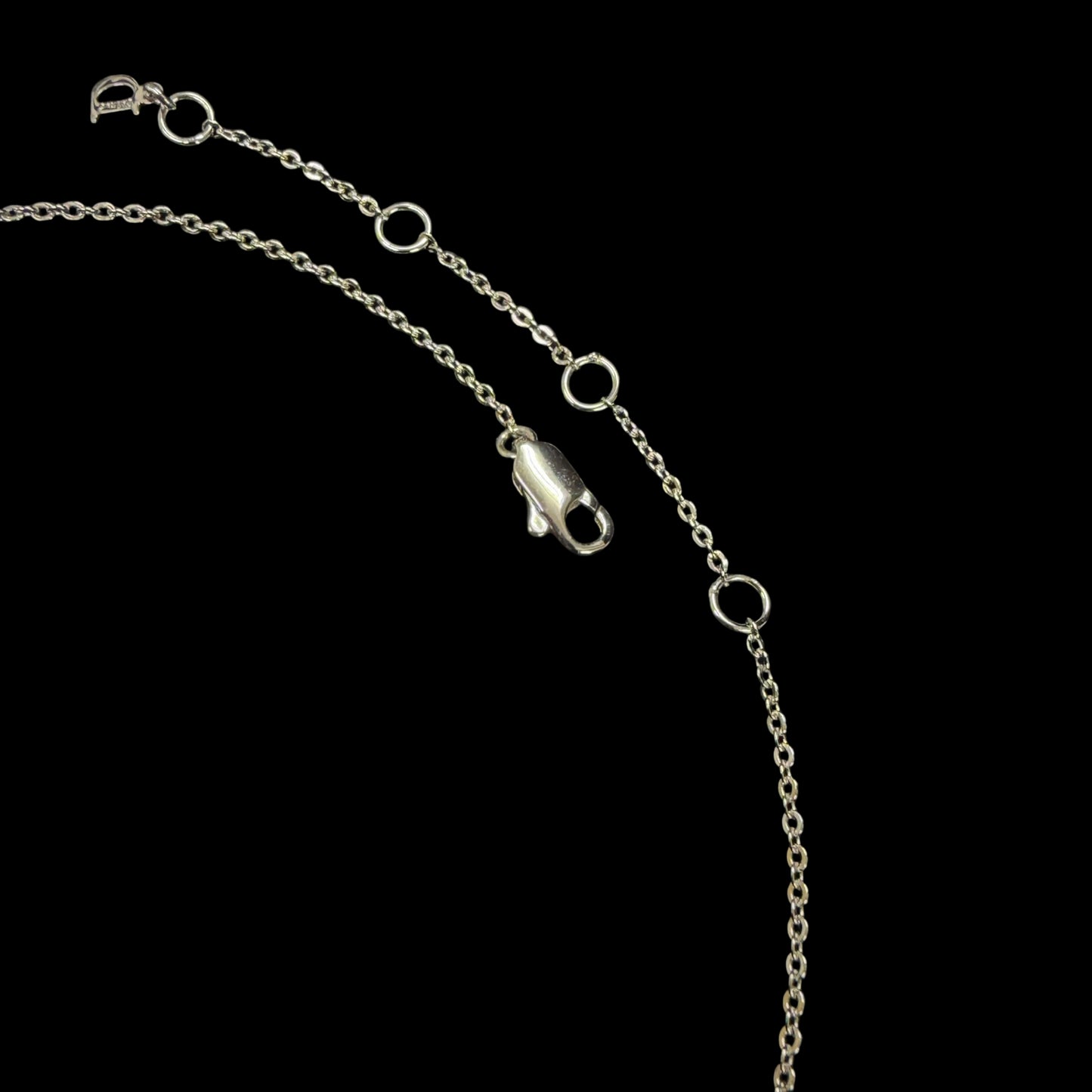 CHRISTIAN DIOR Flower & Letter Crystal Inlay Necklace Gold Tone Metal Thin Chain Adjustable Clasp Elegant Cute Design Full Set with Original Box and Dust Bag