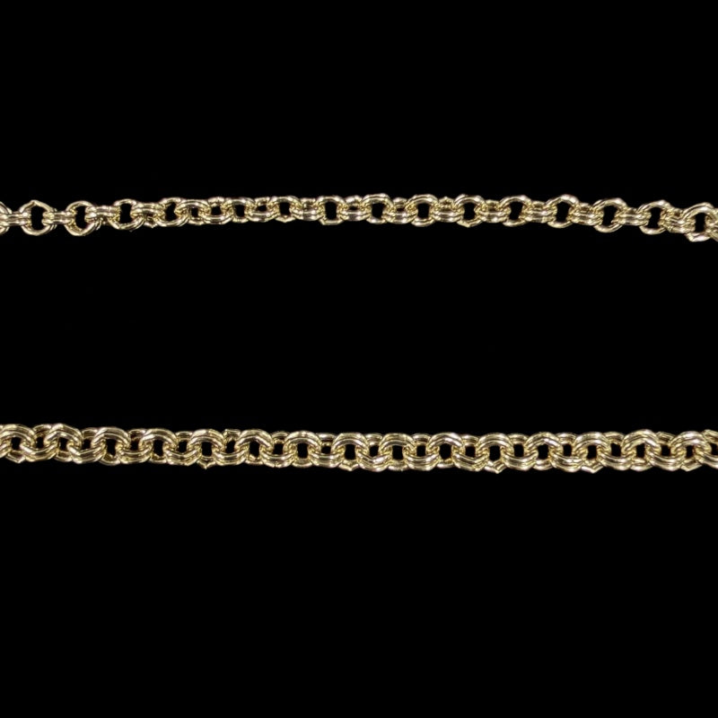 CHRISTIAN DIOR CD Logo Necklace Accessory Gold Metal Inlaid Rhinestone Slim Chain Elegant with Original Box