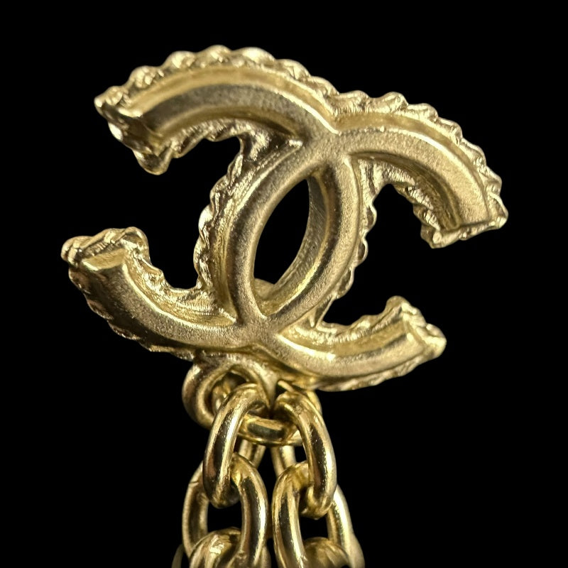 CHANEL  Coco Mark Earrings, Champagne Gold Hardware, With Dust Bag