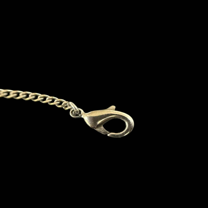LOUIS VUITTON Collier Plaque LV Logo Pendant Necklace Silver Alloy Hardware
