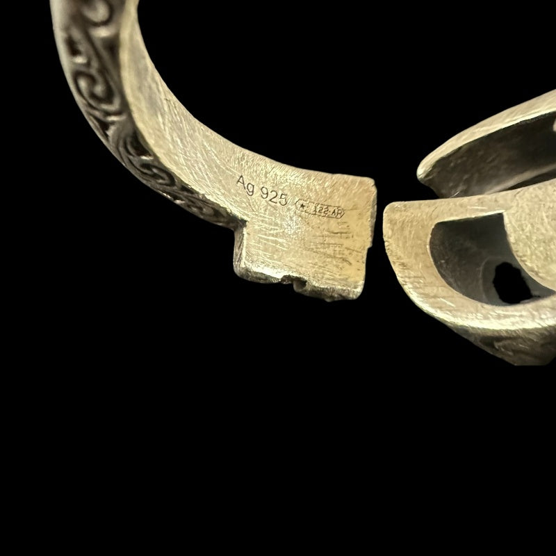 &nbsp;GUCCI&nbsp; Double G Arabesque Ring Size #17, 925 Silver, Total Weight Approx 5.7g