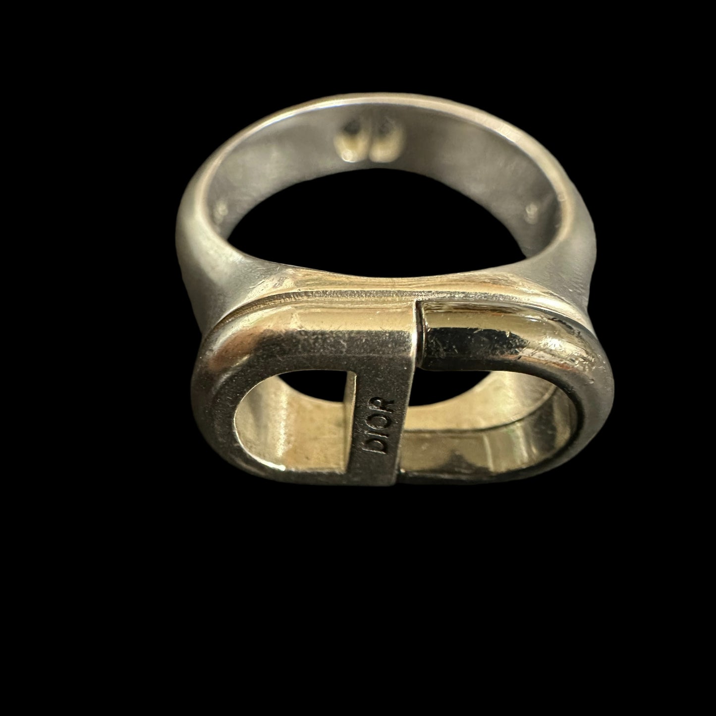 DIOR CD Logo Ring, 925 Sterling Silver, Comes with Original Box, Size #18