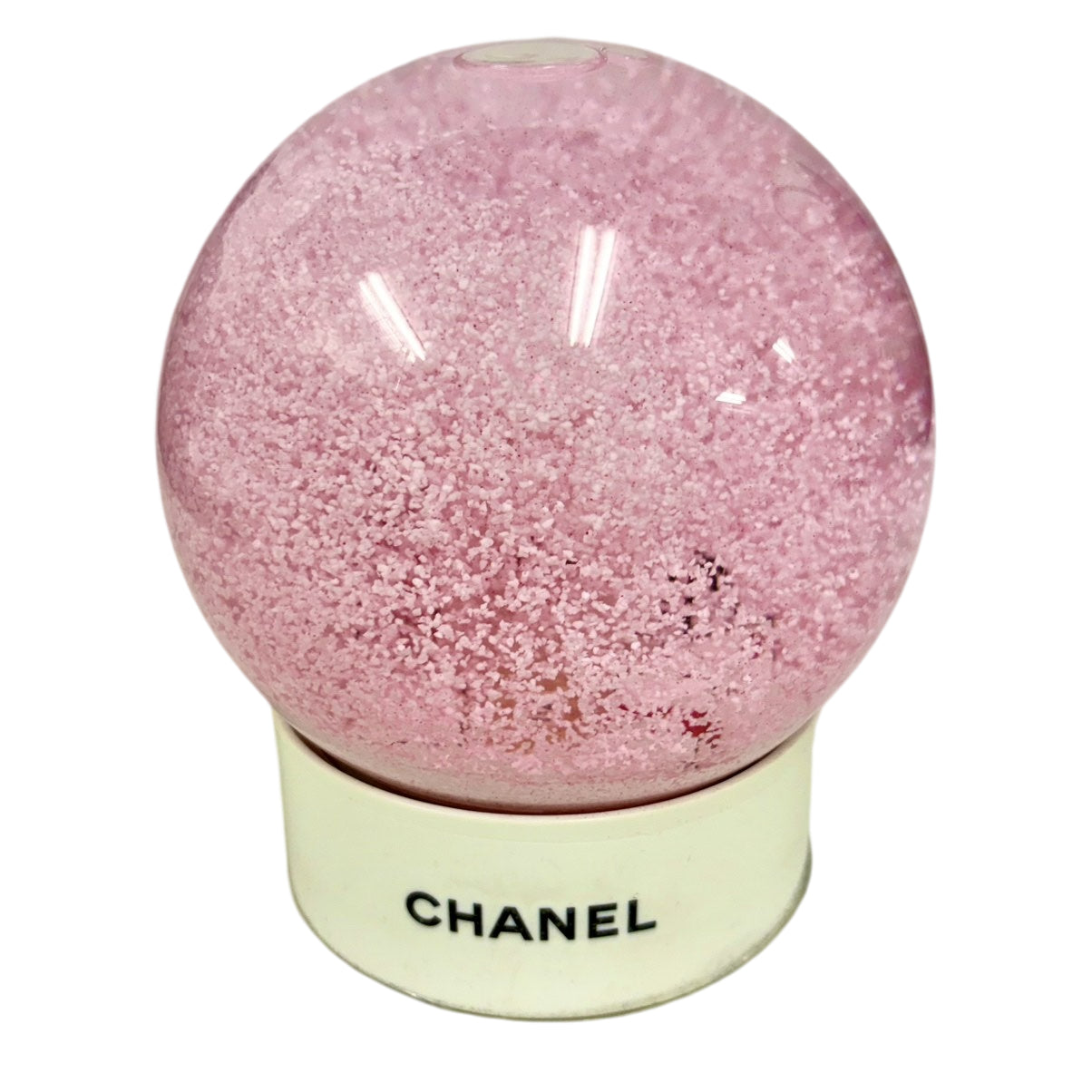 CHANEL Pink Snow Globe Crystal Decor With Original Box