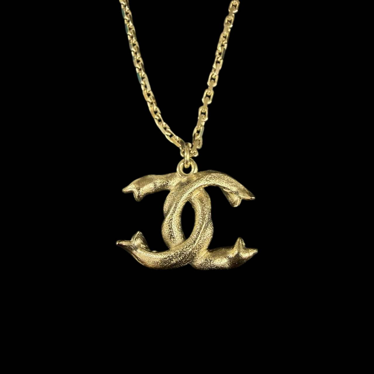 CHANEL CHANEL Coco Mark Rhinestone Necklace, Gold Hardware, F18V, With Original Box, CHANEL Silver Rhinestone-Set Alloy Necklace