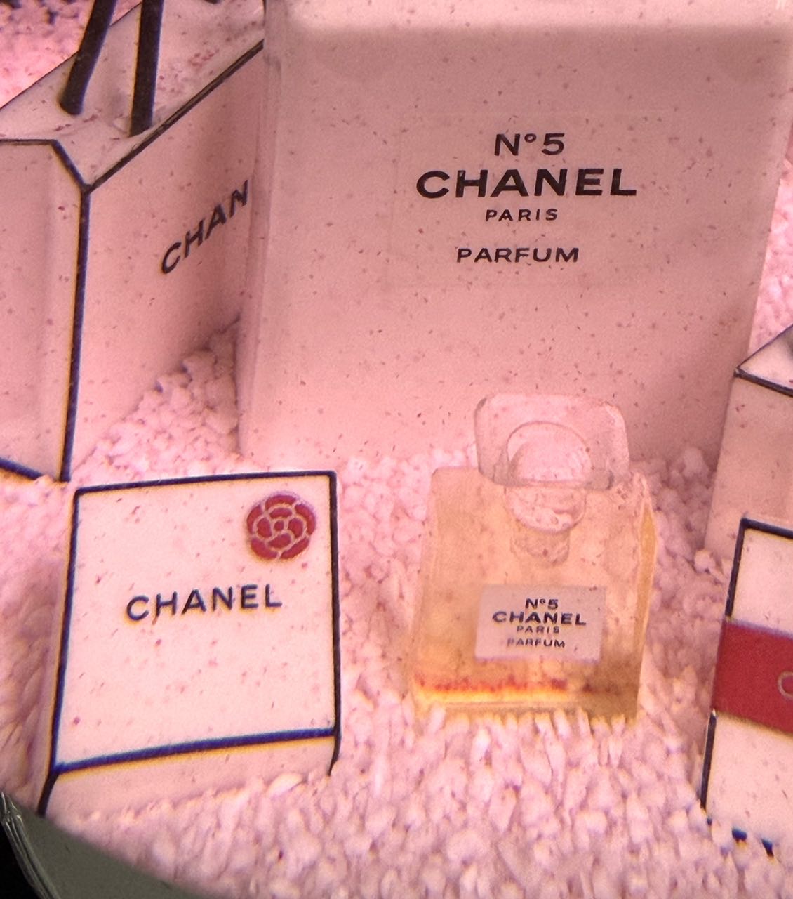 CHANEL Pink Snow Globe Crystal Decor With Original Box