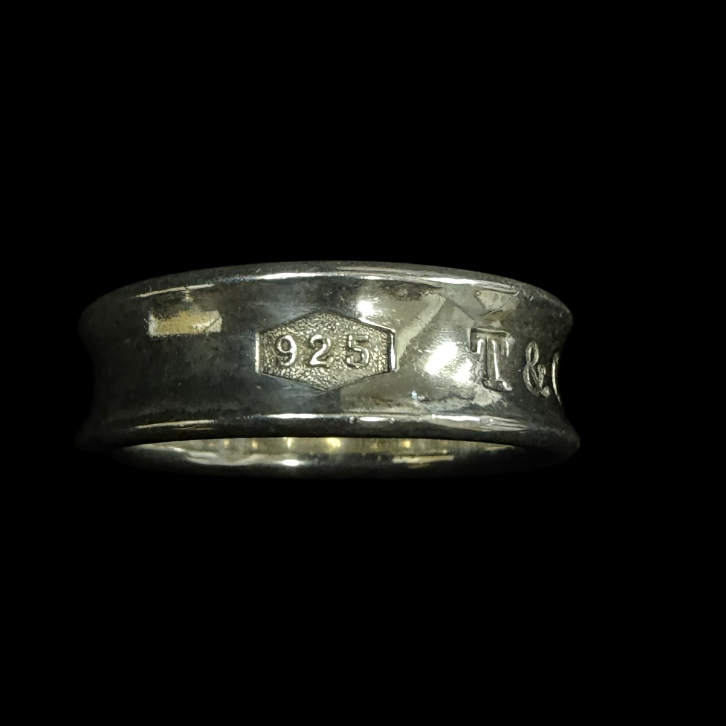 TIFFANY & CO. 1837 Engraved 925 Sterling Silver Wide Band Ring Plain Minimalist Unisex Genuine 925 Silver Jewelry Classic Accessory