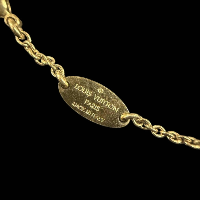 LOUIS VUITTON Essential V Necklace Gold Tone Metal