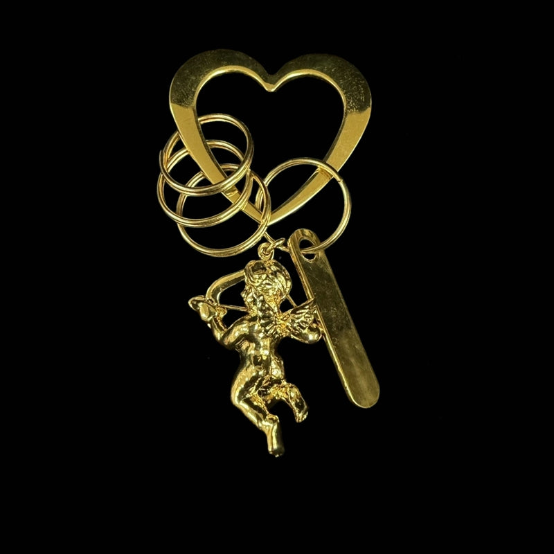 MIKIMOTO Gold Alloy Cupid Heart Key Charm