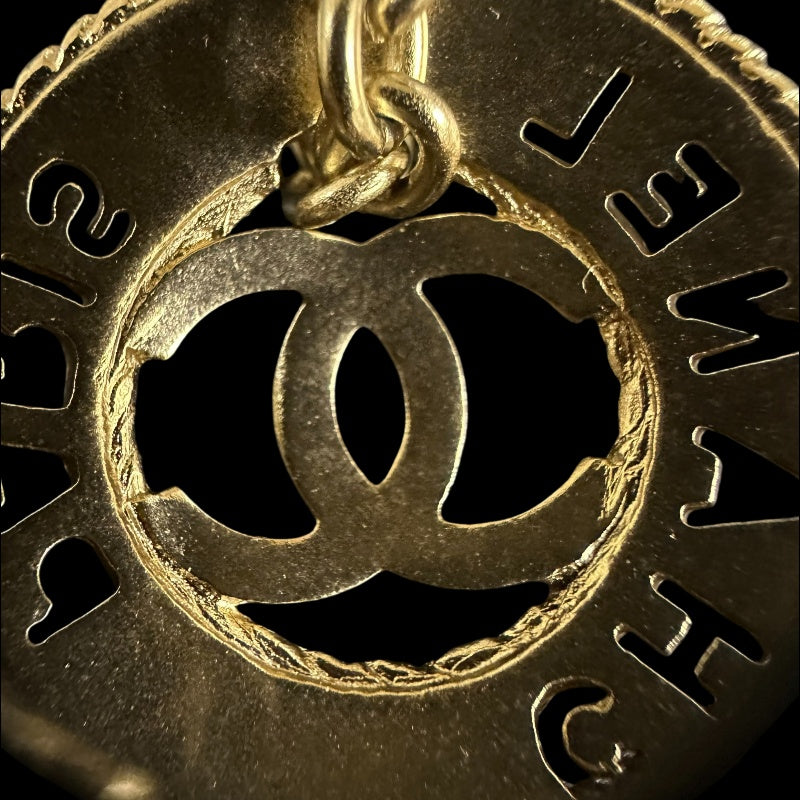 CHANEL  Coco Mark Earrings, Champagne Gold Hardware, With Dust Bag