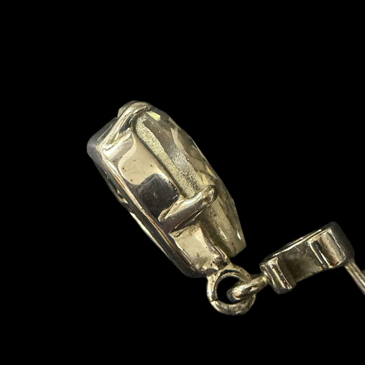 CHANEL CHANEL Coco Mark Rhinestone Earrings, Silver Hardware, With Comments, CHANEL Silver Alloy Drop Earrings