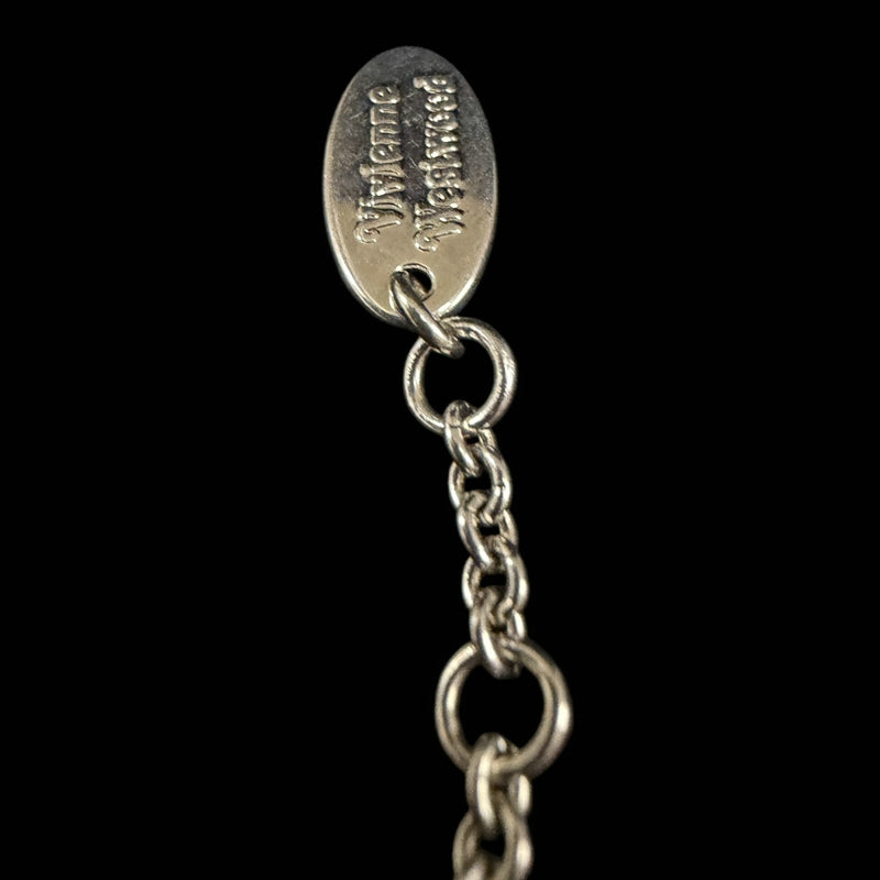 VIVIENNE WESTWOOD Orb Bracelet Alloy Silver Rhinestone With Original Case