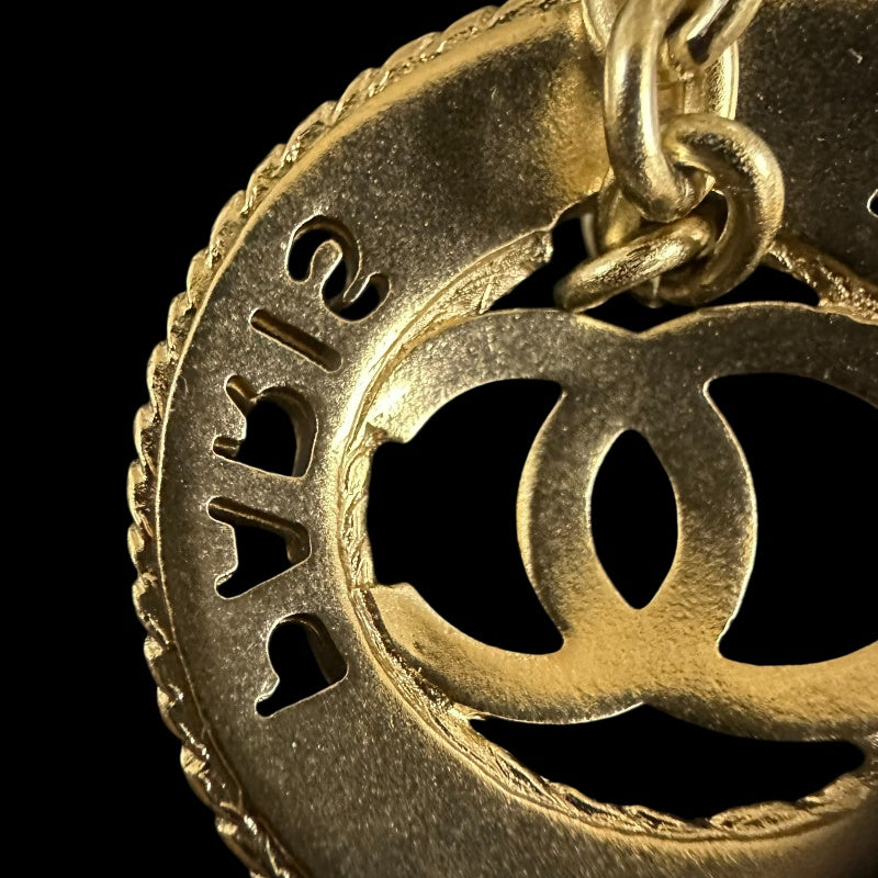 CHANEL  Coco Mark Earrings, Champagne Gold Hardware, With Dust Bag