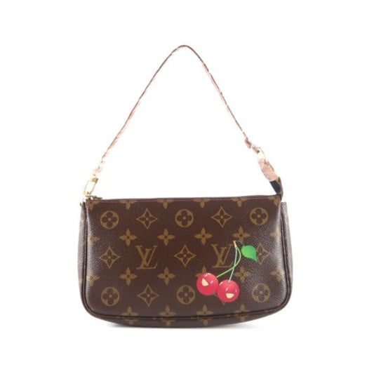 Louis Vuitton (LV) Monogram Cherry Limited Edition Pouch Shoulder Bag, Brown PVC