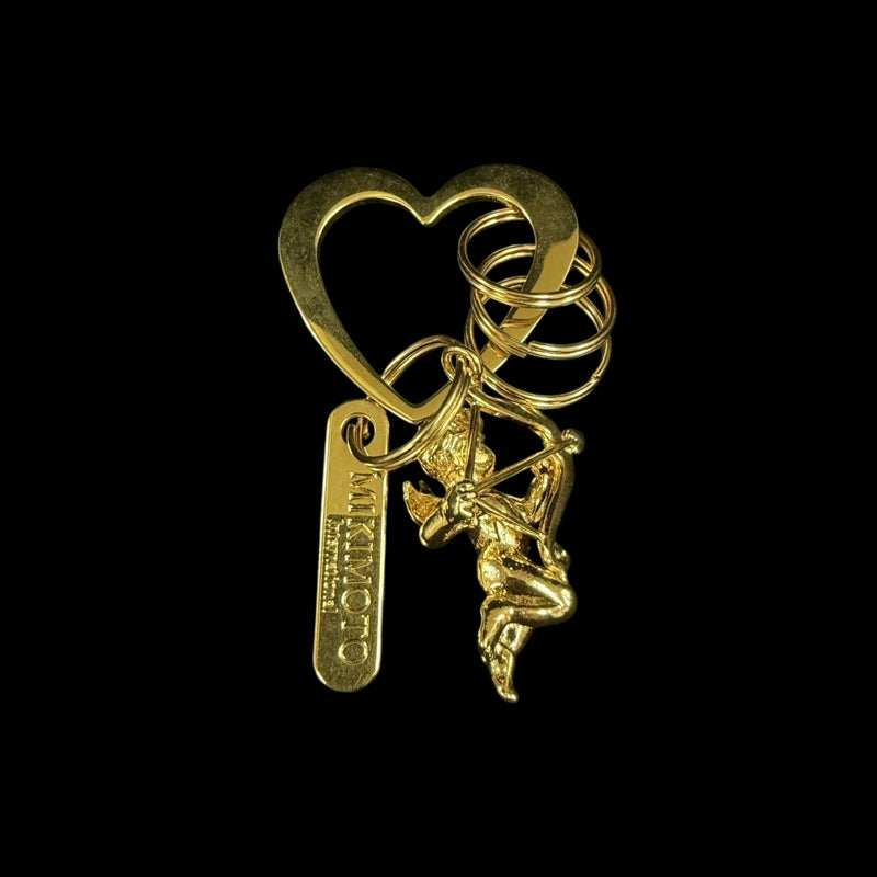 MIKIMOTO Gold Alloy Cupid Heart Key Charm