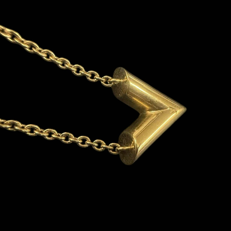 LOUIS VUITTON Essential V Necklace Gold Tone Metal