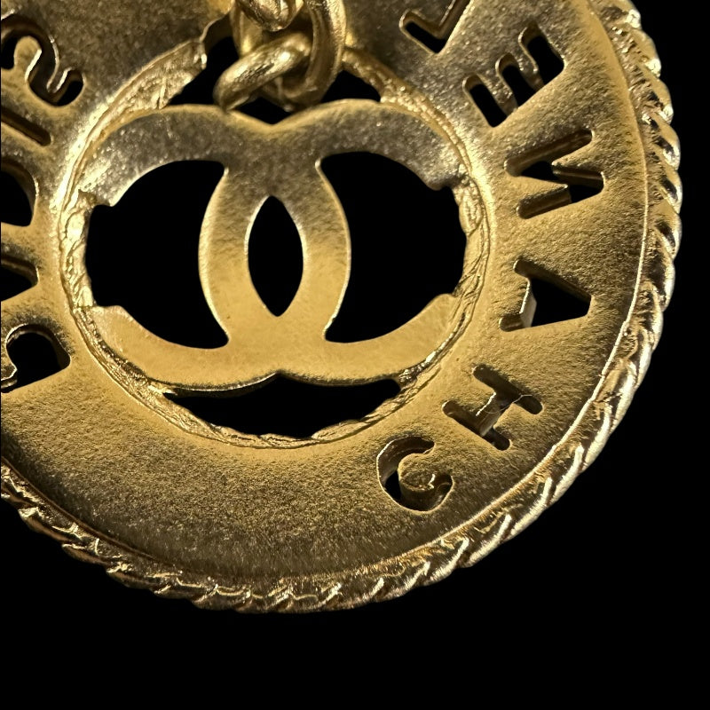 CHANEL  Coco Mark Earrings, Champagne Gold Hardware, With Dust Bag