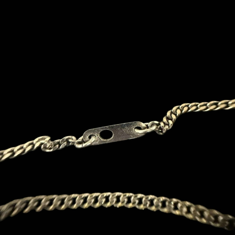 LOUIS VUITTON Collier Plaque LV Logo Pendant Necklace Silver Alloy Hardware