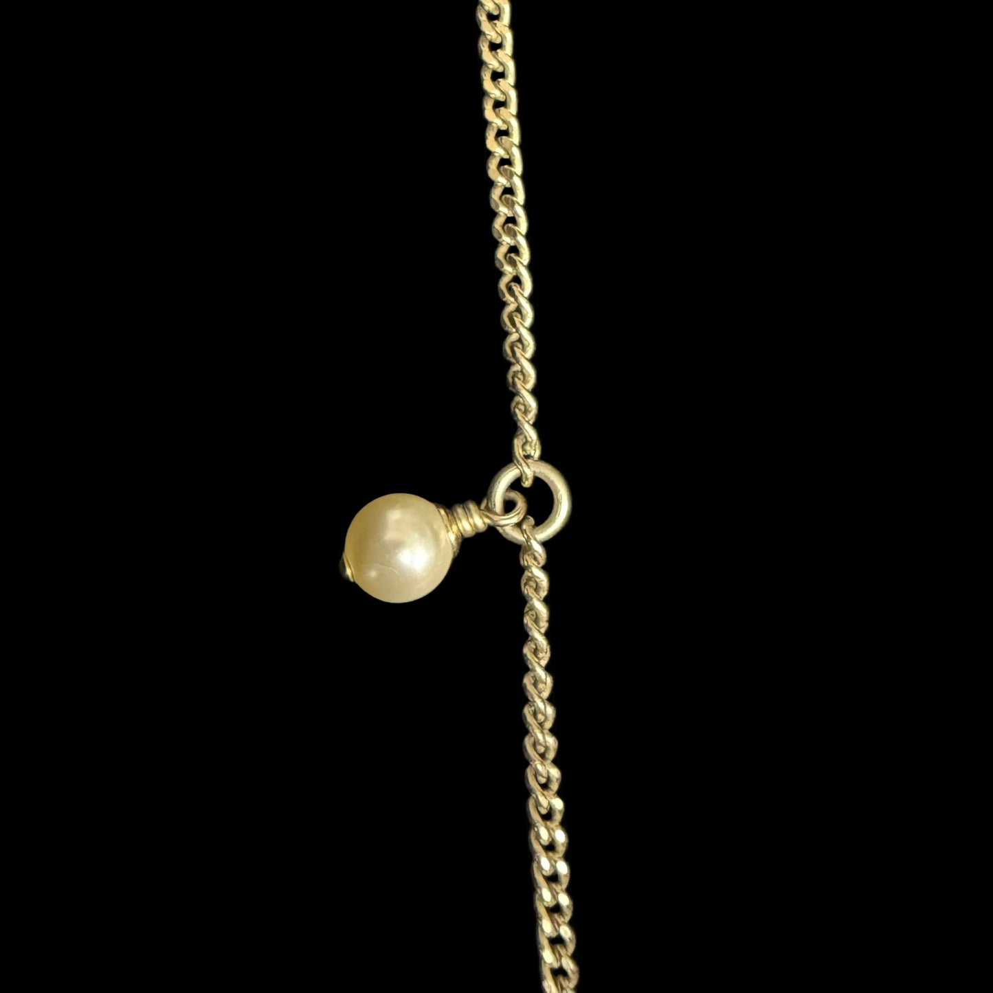 CHANEL Gold Alloy Multicolor Double CC Pendant Necklace With Glass Pearl
