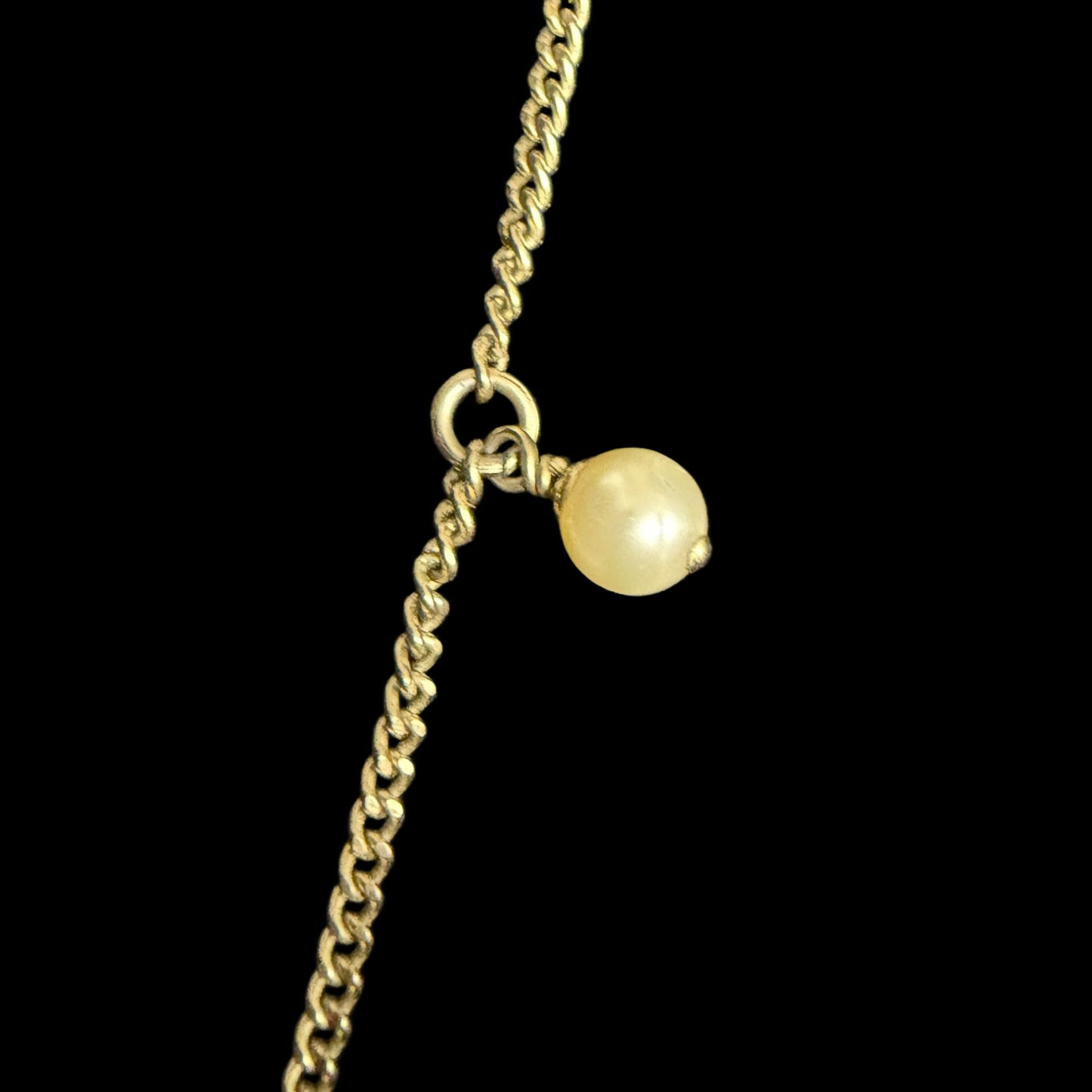 CHANEL Gold Alloy Multicolor Double CC Pendant Necklace With Glass Pearl