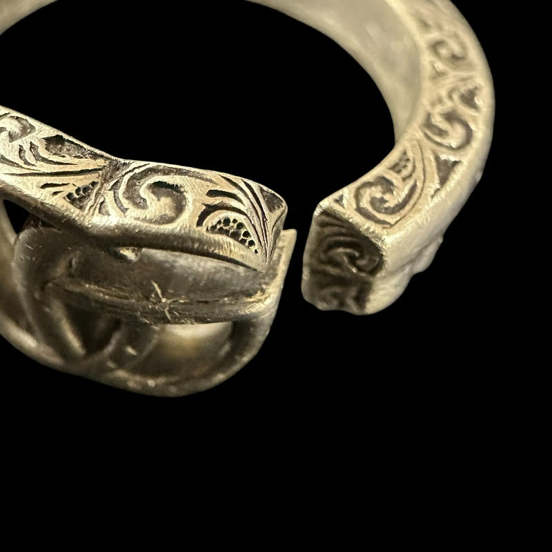 &nbsp;GUCCI&nbsp; Double G Arabesque Ring Size #17, 925 Silver, Total Weight Approx 5.7g