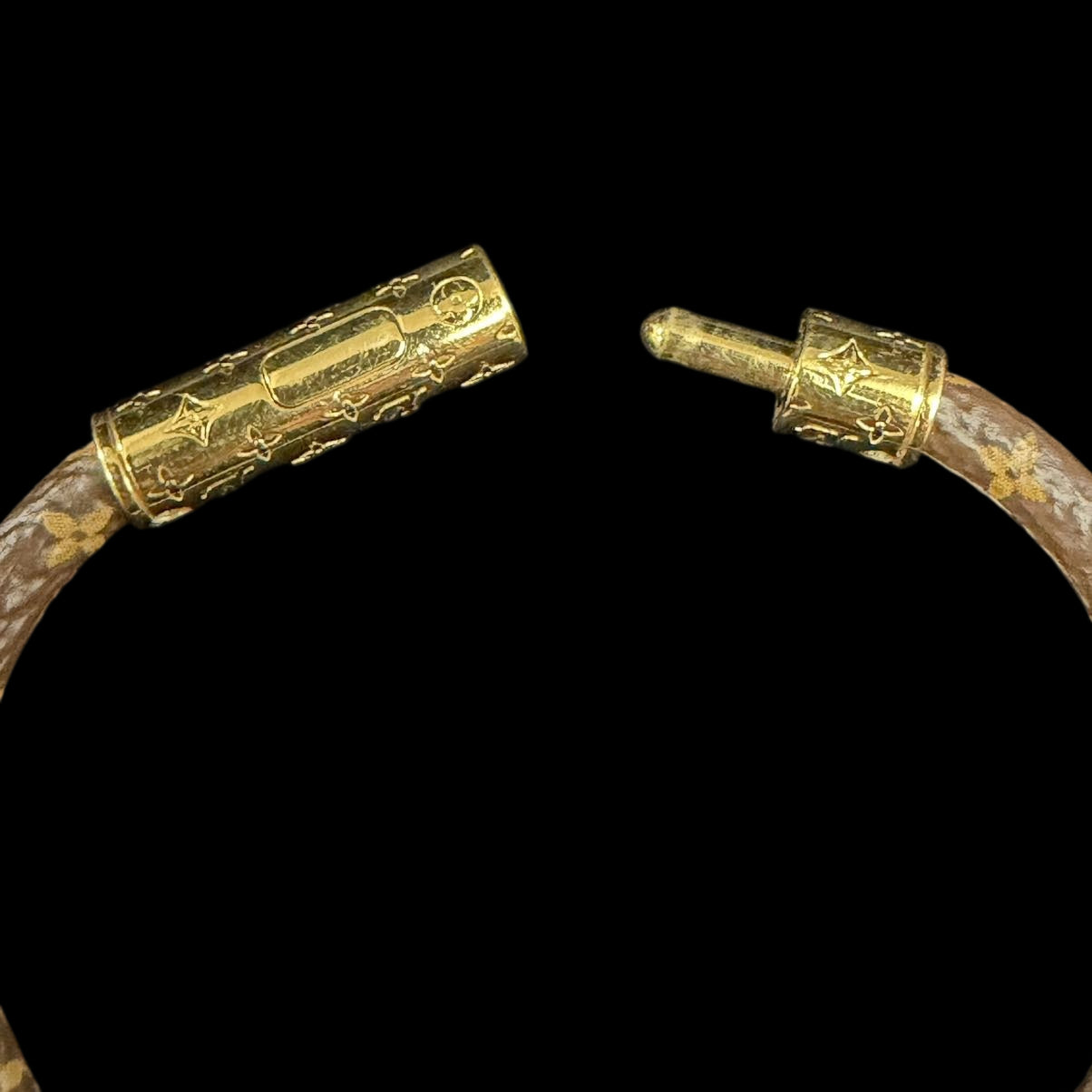 LOUIS VUITTON Bracelet, Monogram, Brown with Gold Hardware