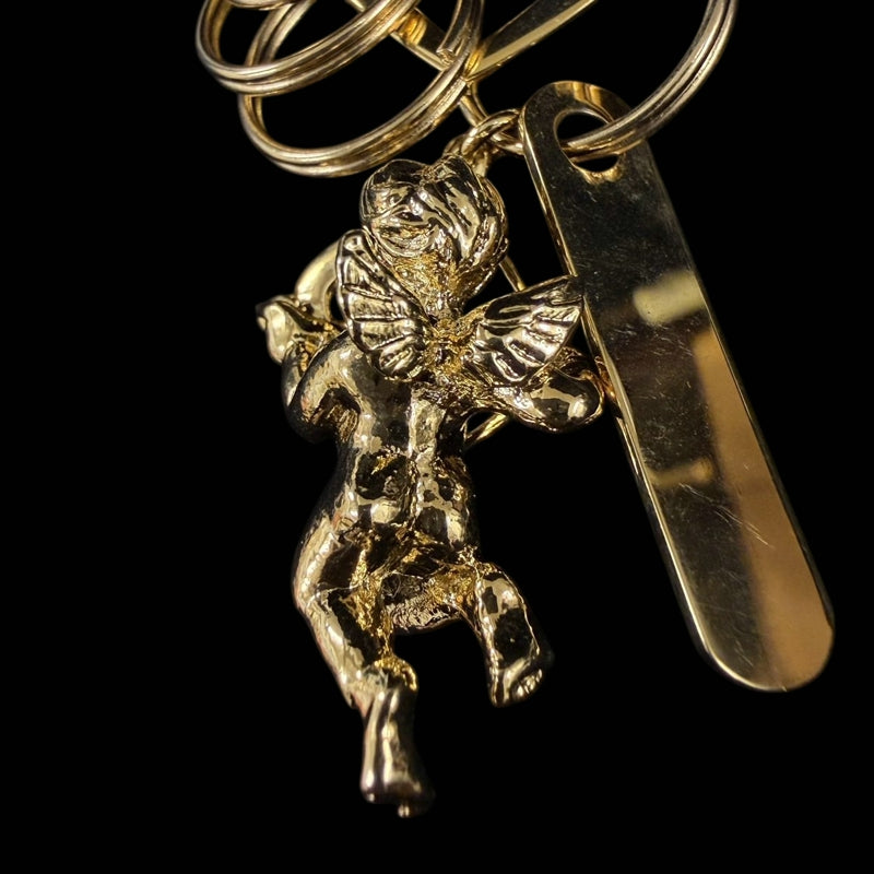 MIKIMOTO Gold Alloy Cupid Heart Key Charm