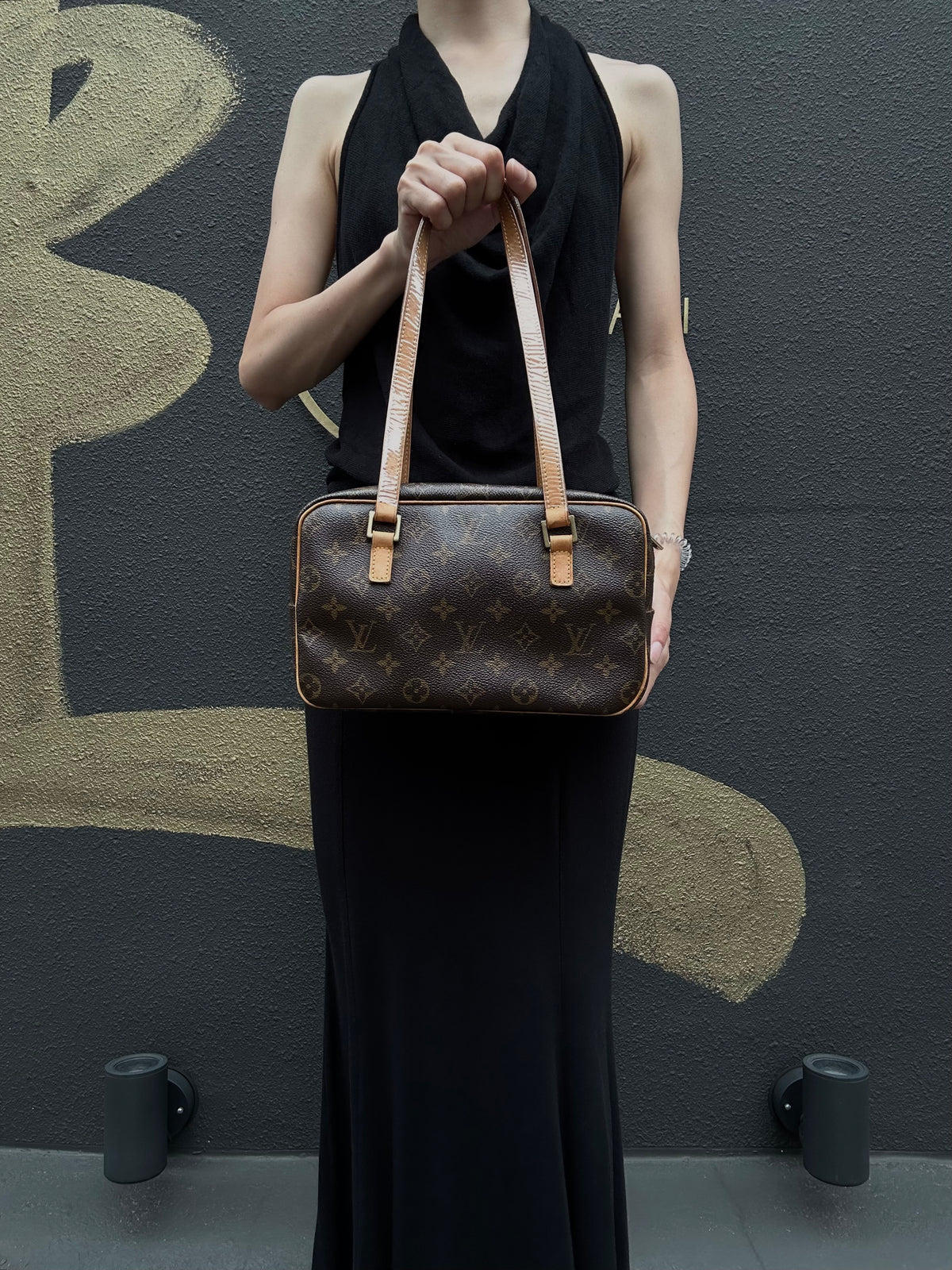 LOUIS VUITTON Monogram Pallas MM Shoulder Bag  Brown